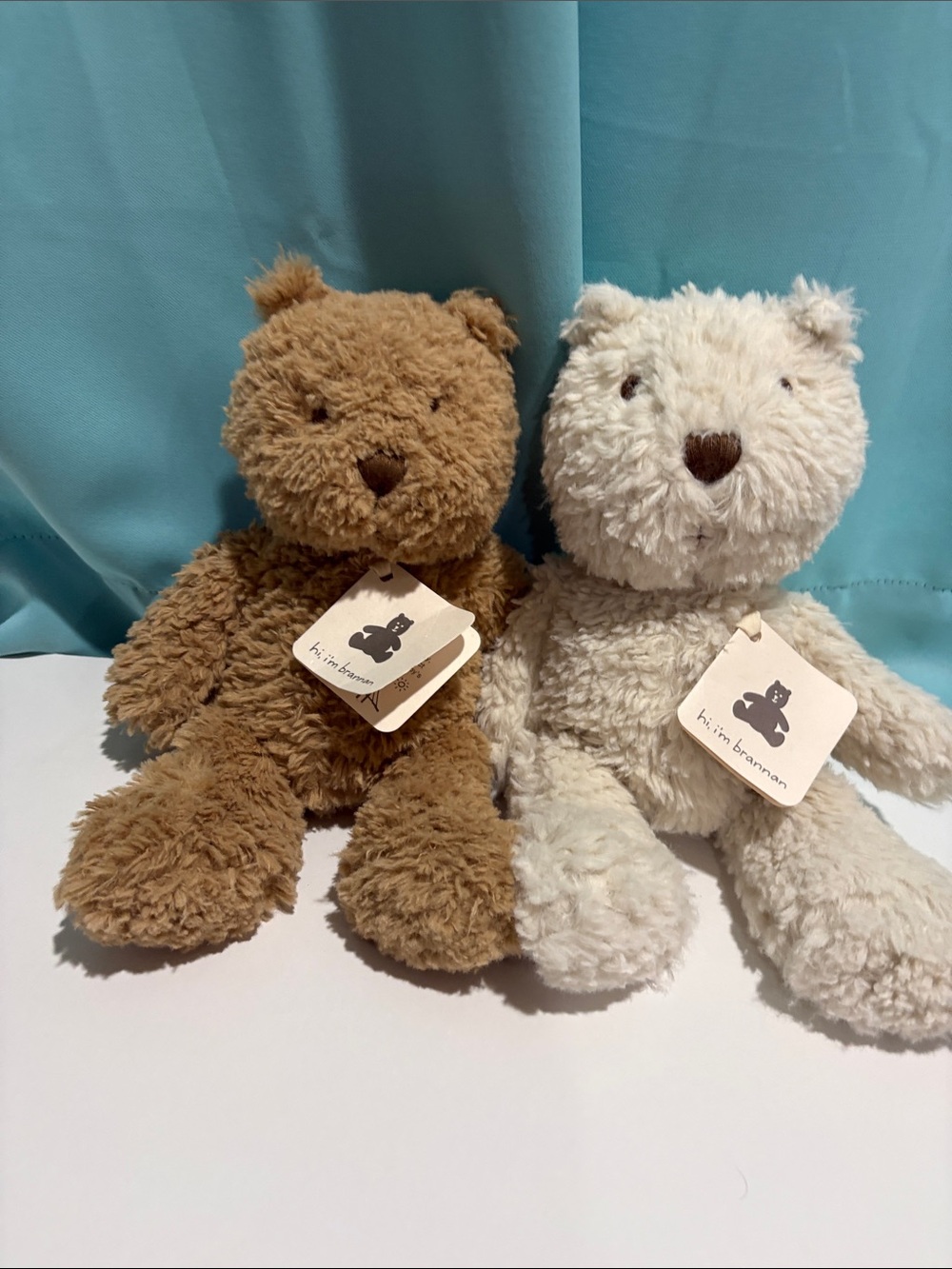 NWT GAP Brannon Plush Teddy Bears - Brown & Cream Duo